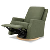 M22287OBLB,Crewe Recliner and Swivel Glider in Olive Boucle w/Light Wood Base