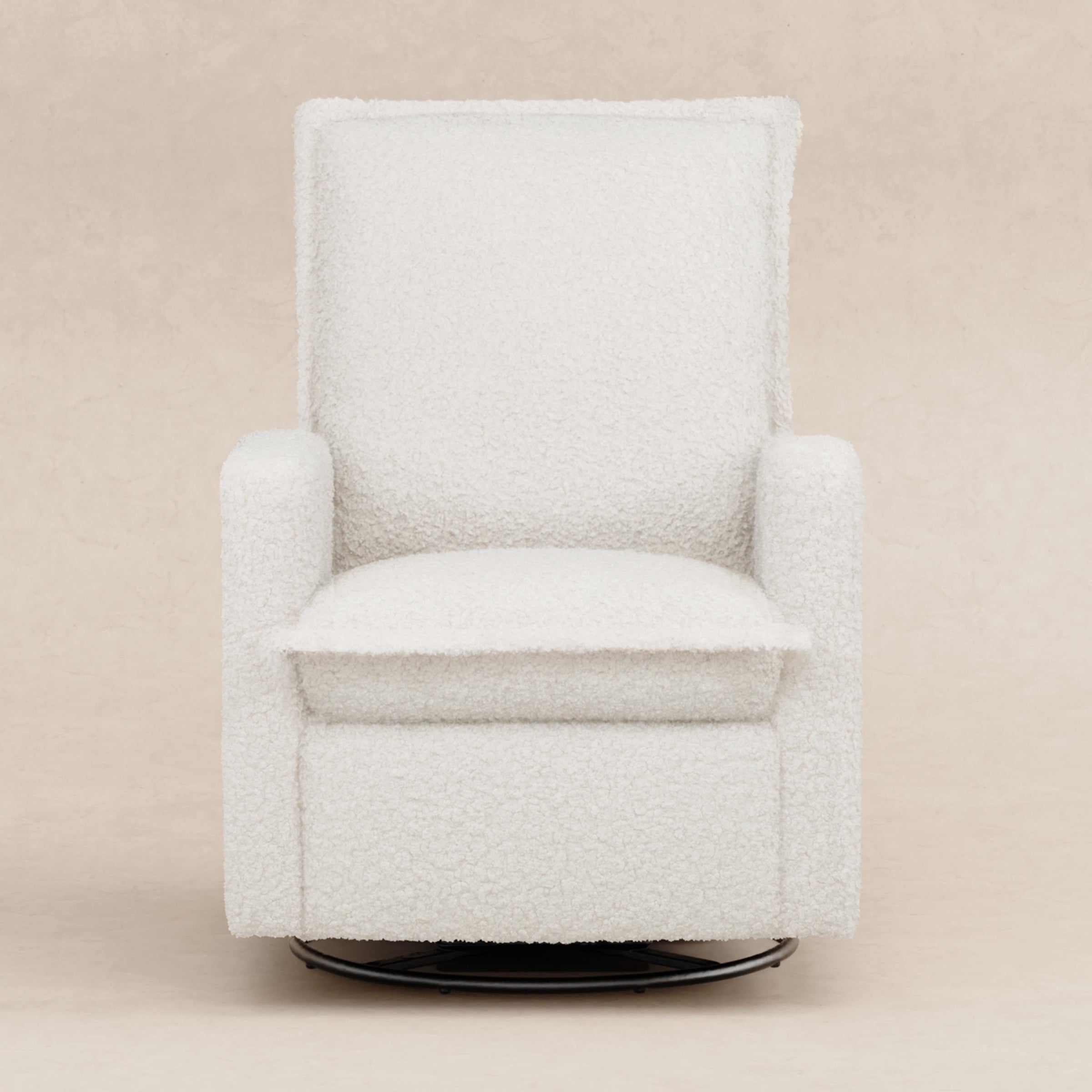 M20977CMSG,Cali Flange Gliding Swivel Recliner in Cream Shearling