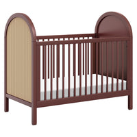 M25601CRNC,Bondi Cane 3-in-1 Convertible Crib w/ Toddler Bed Kit in Crimson with Natural Cane
