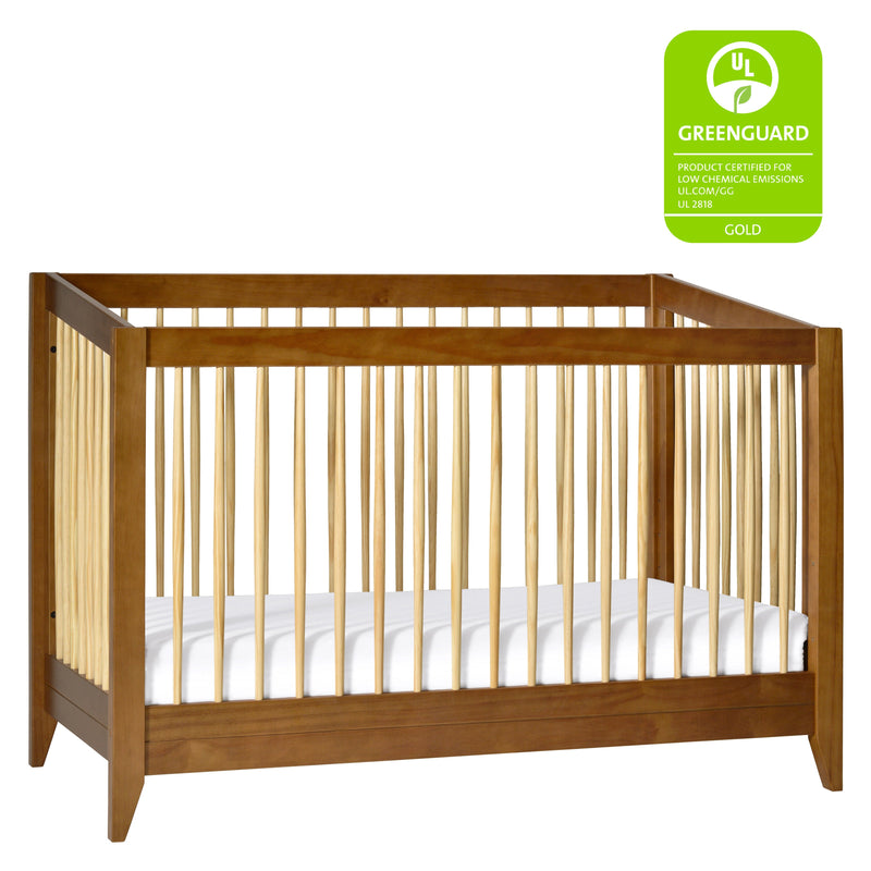 M10301CTN,Sprout 4-in-1 Convertible Crib w/Toddler Bed Conversion Kit in Chestnut&Natural