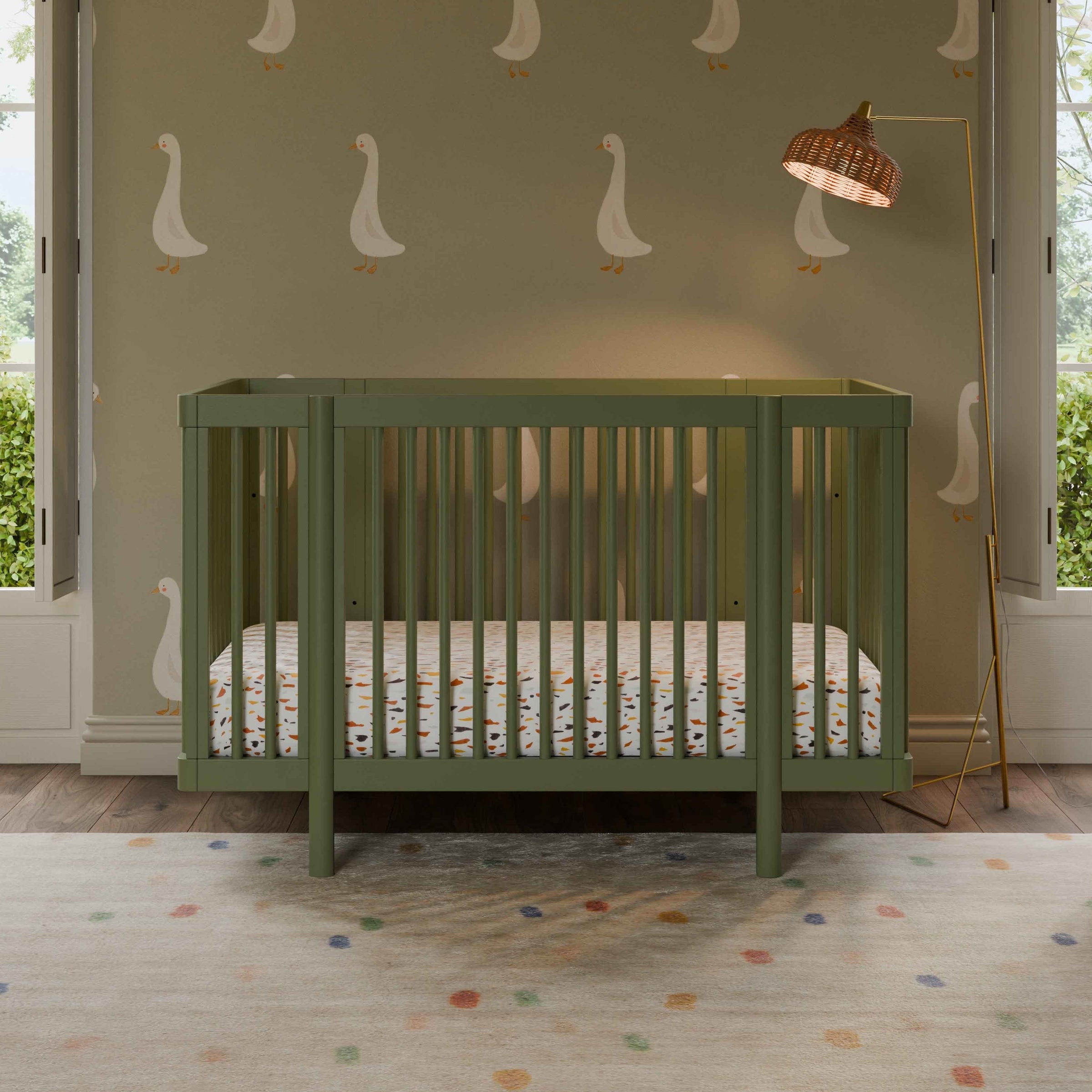 M29880OL,Pogo 8-in-1 Convertible Crib w/All-Stages Conversion Kits in Olive