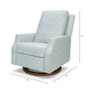 M22287BPBDB,Crewe Recliner and Swivel Glider in Bellflowers in Powdered Blue w/Dark Wood Base