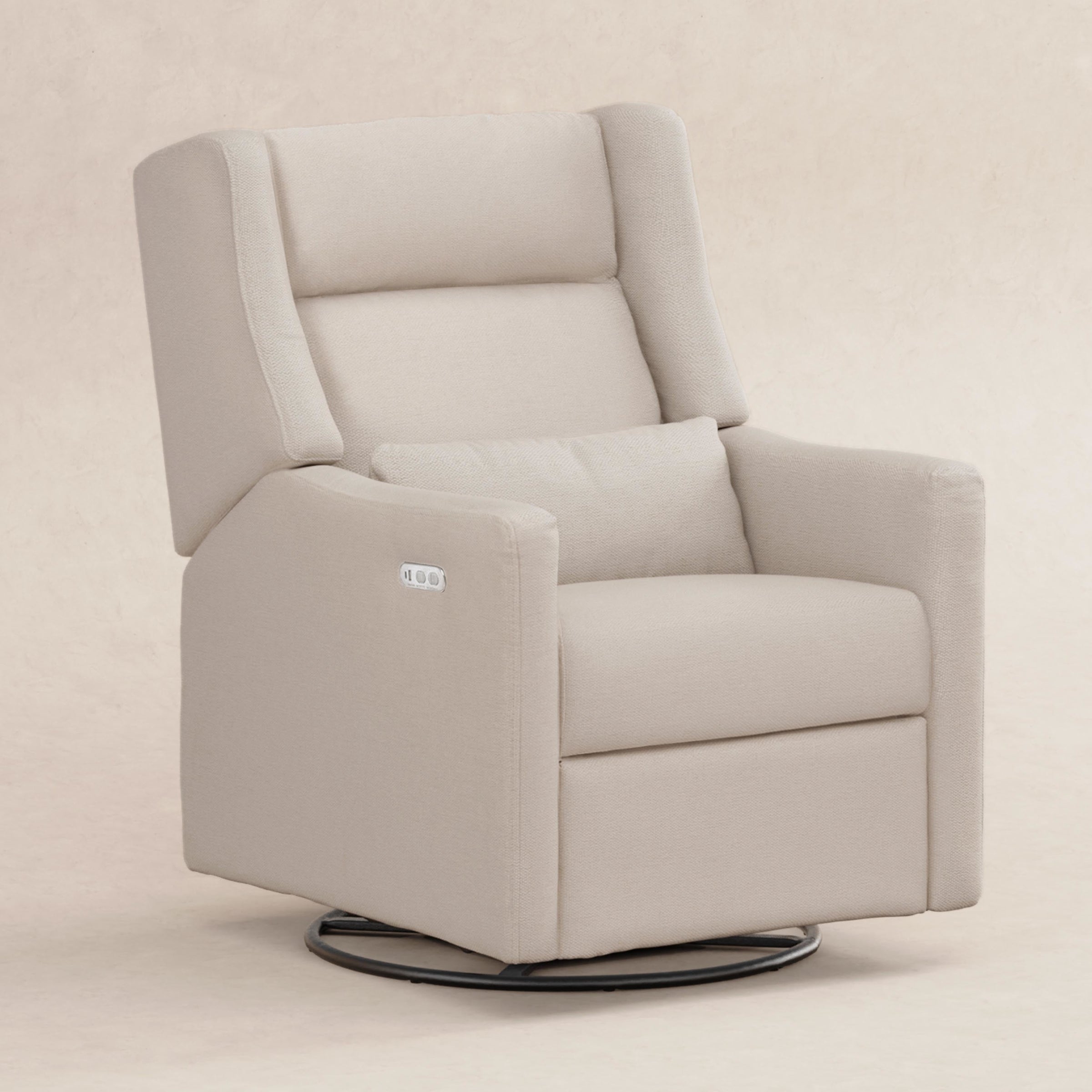 M11286PBEW,Kiwi Plus Power Glider Recliner w/ Power Headrest in Performance Beach Eco-Weave