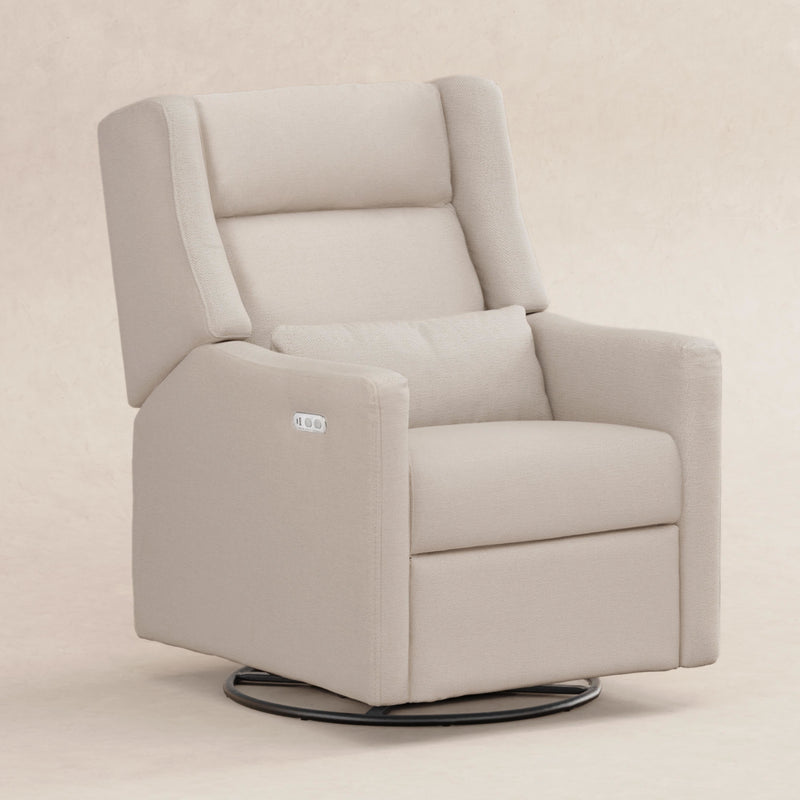 M11286PBEW,Kiwi Plus Power Glider Recliner w/ Power Headrest in Performance Beach Eco-Weave