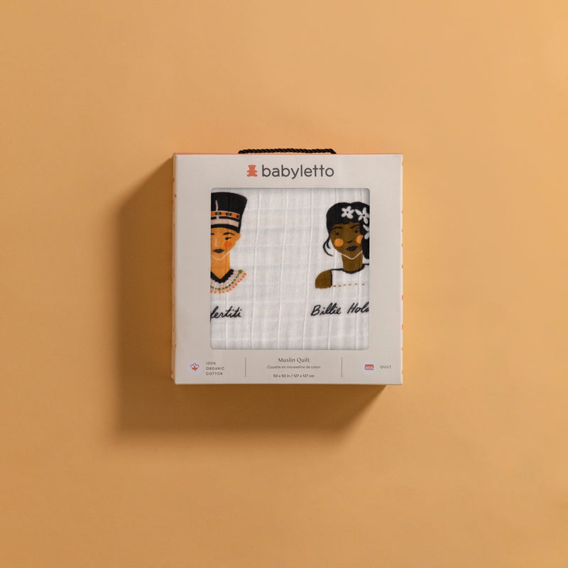 T28439,Women In History Muslin Quilt in GOTS Certified Organic Cotton