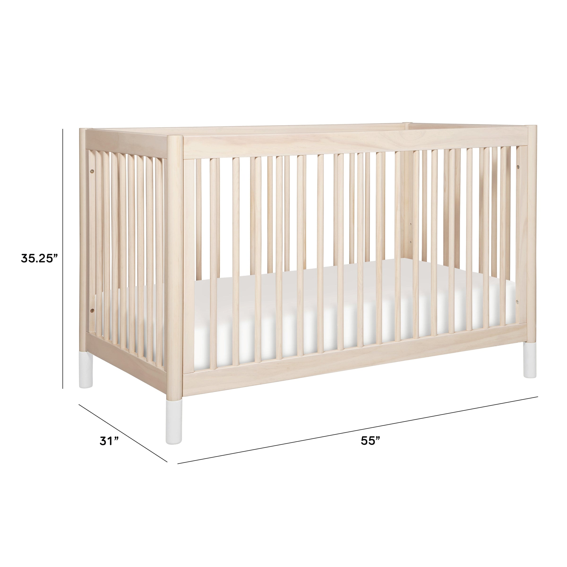 M12901NXW,Gelato 4-in-1 Convertible Crib w/Toddler Conversion Kit in Washed Natural  W Feet