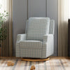 M22287BGHLB,Crewe Recliner and Swivel Glider in Blue Gingham with Light Wood Base