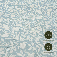 M22287BPBDB,Crewe Recliner and Swivel Glider in Bellflowers in Powdered Blue w/Dark Wood Base