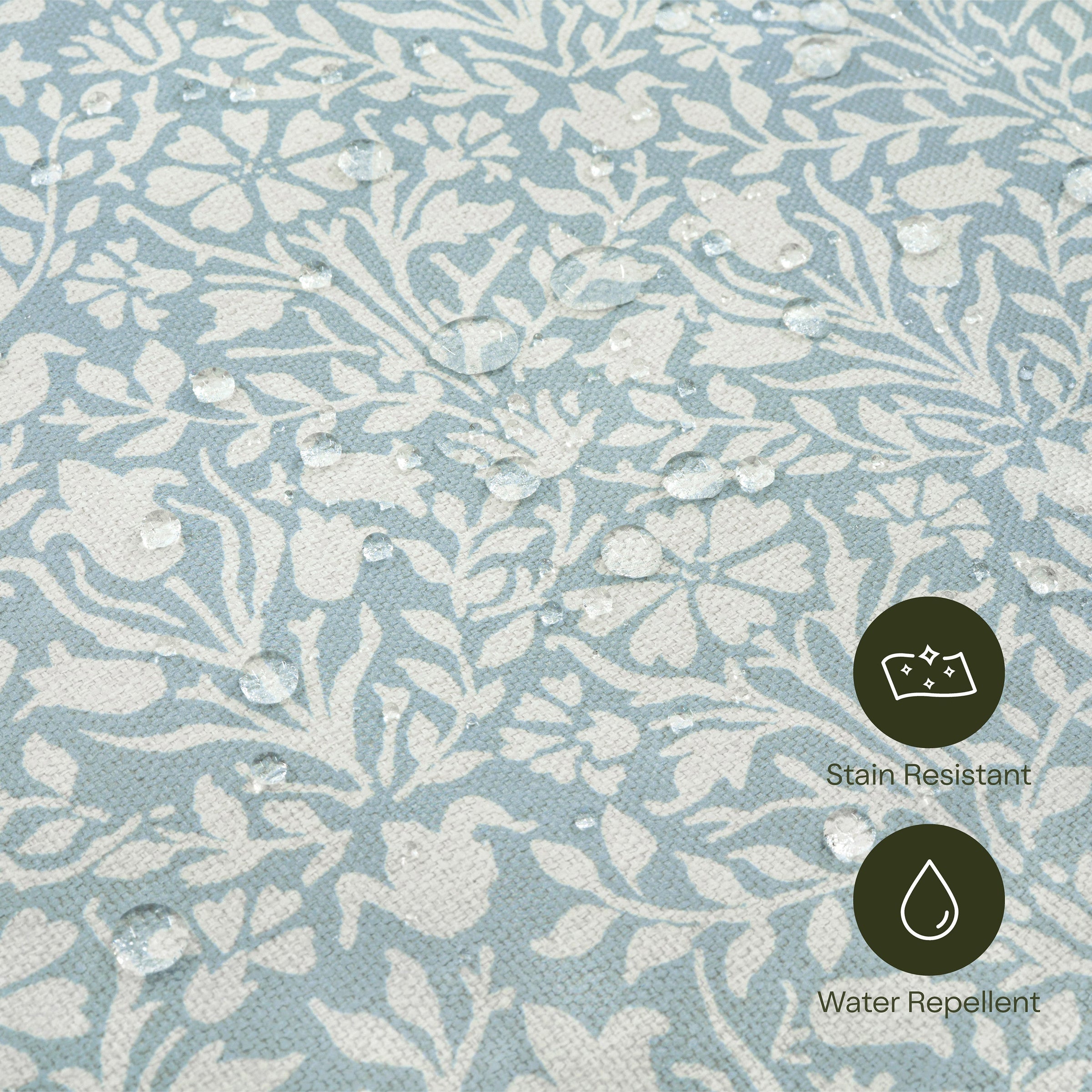 M22287BPBDB,Crewe Recliner and Swivel Glider in Bellflowers in Powdered Blue w/Dark Wood Base