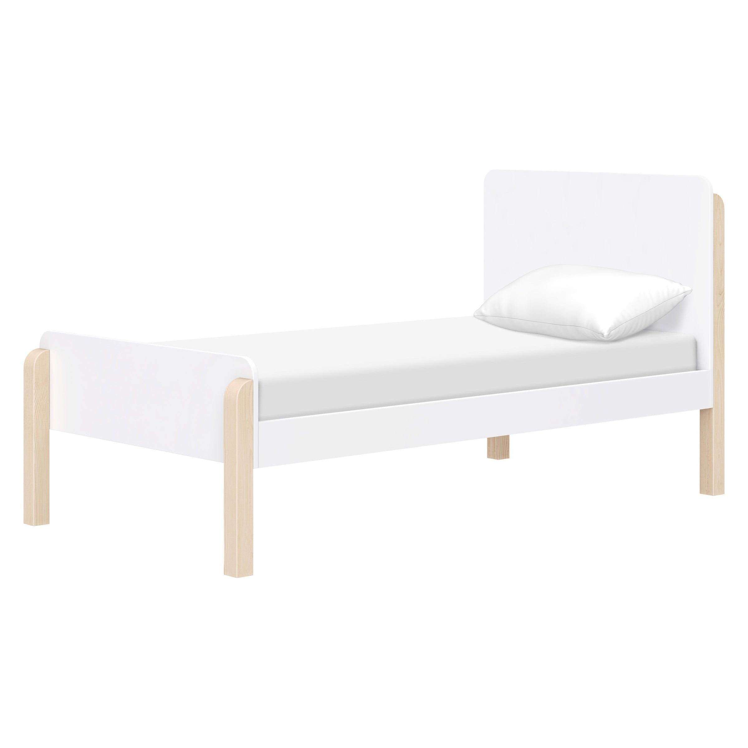 M18469WNX,TipToe Twin Bed in White and Washed Natural