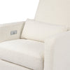 M23085WBLB,Sigi Glider Recliner w/ Electronic Control and USB in Ivory Boucle w/Light Wood Base