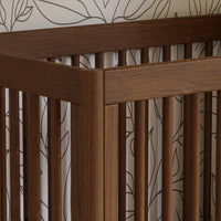 M12998NLGLD,Gelato 4-in-1 Convertible Mini Crib and Twin bed in Natural Walnut Finish with Gold Feet
