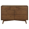 M15916NL,Palma 7-Drawer Double Dresser  Assembled in Natural Walnut