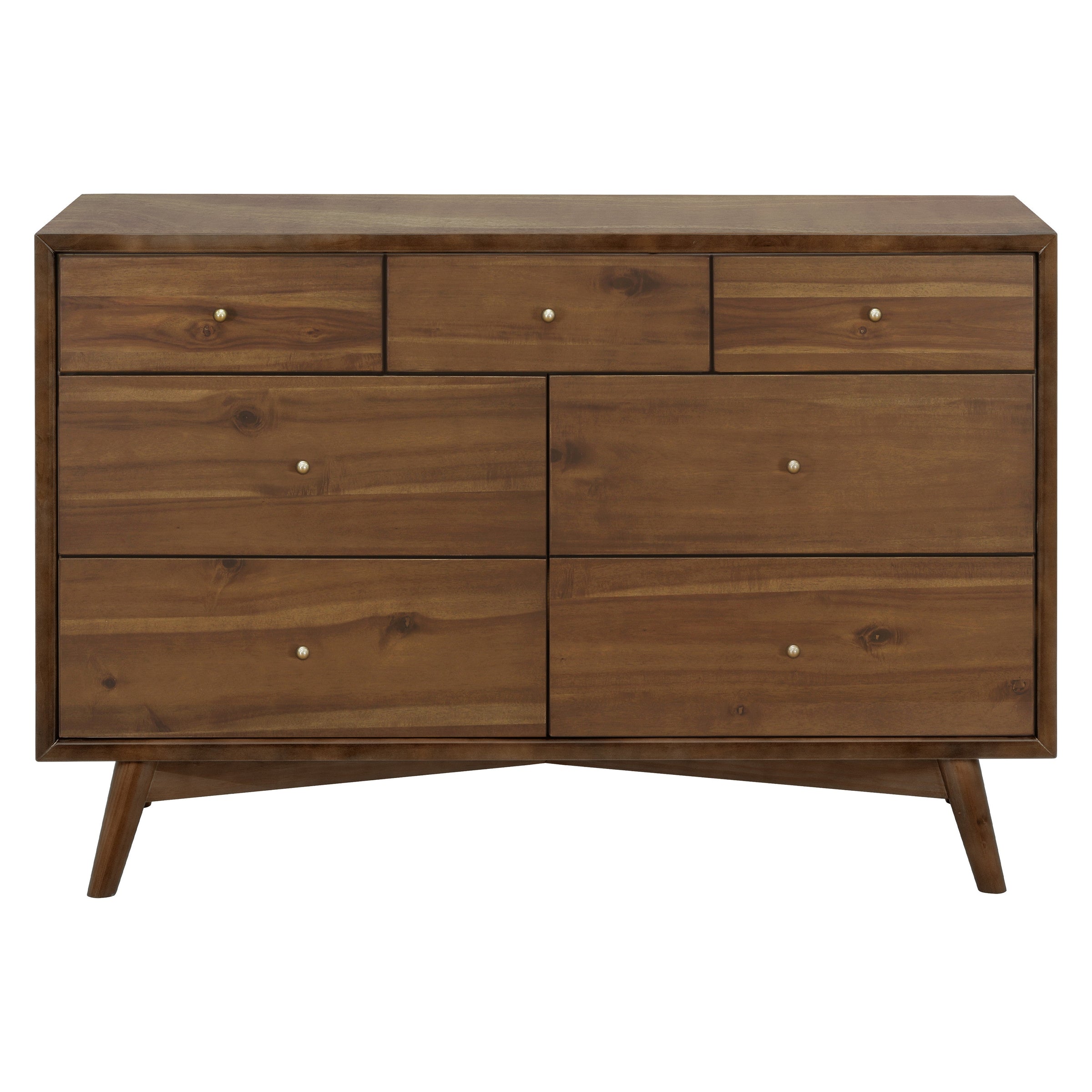 M15916NL,Palma 7-Drawer Double Dresser  Assembled in Natural Walnut
