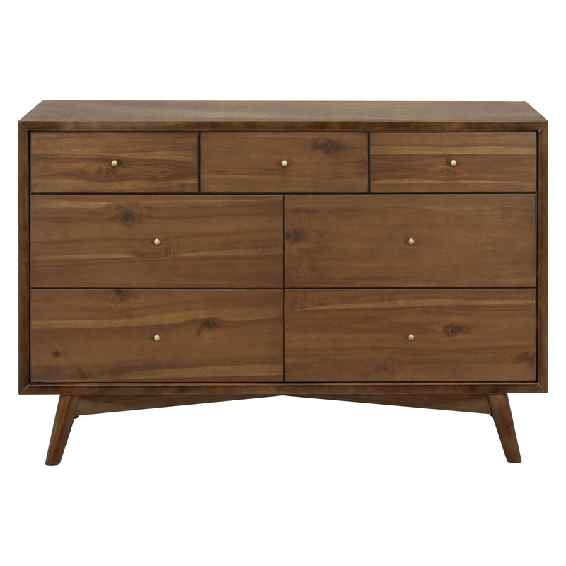 M15916NL,Palma 7-Drawer Double Dresser  Assembled in Natural Walnut