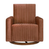 M26687RTVDB,Poe Channeled Swivel Glider in Rust Velvet with Dark Wood Base