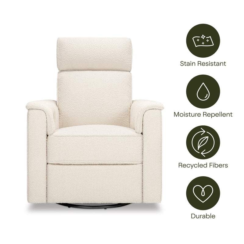 M17186PWB,Willa Plus Power Glider Recliner w/ Power Headrest in Performance Ivory Boucle
