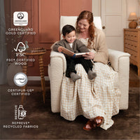 M17183PWB,Willa Deluxe Power Glider Recliner w/Heat&Massage in Performance Ivory Boucle