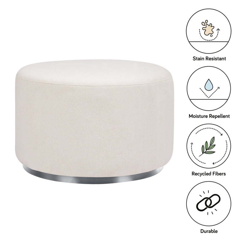 M10185PCMEW,Tuba Gliding Ottoman in Performance Cream Eco-Weave