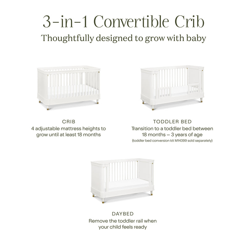 B14301RW,Tanner 3-in-1 Convertible Crib in Warm White