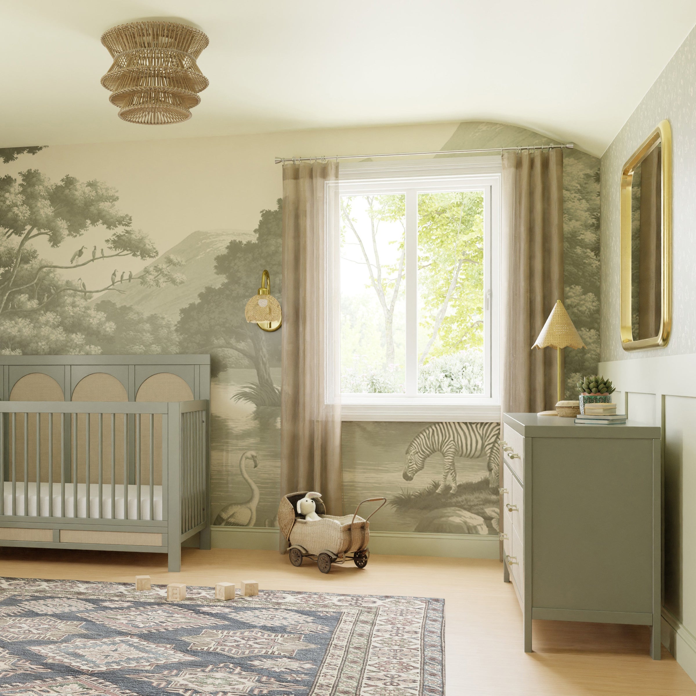 M24816FSPSEW,Eloise 7-Drawer Assembled Dresser in French Sage and Performance Sand Eco-Weave