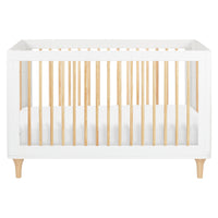 M9001WN,Lolly 3-in-1 Convertible Crib w/Toddler Bed Conversion Kit in White/Natural