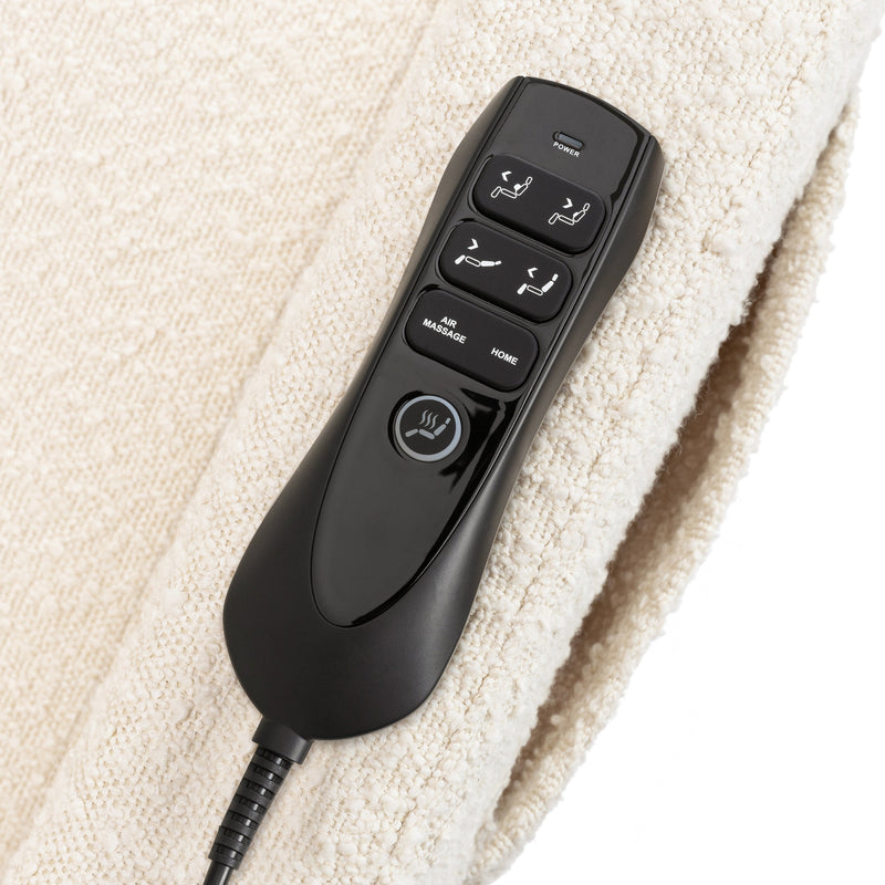 M11283PWB,Kiwi Deluxe Power Glider Recliner w/Heat&Massage in Performance Ivory Boucle