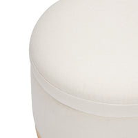 M22885PCMEWLB,Naka Storage Ottoman in Performance Cream Eco-Weave w/ Light wood base
