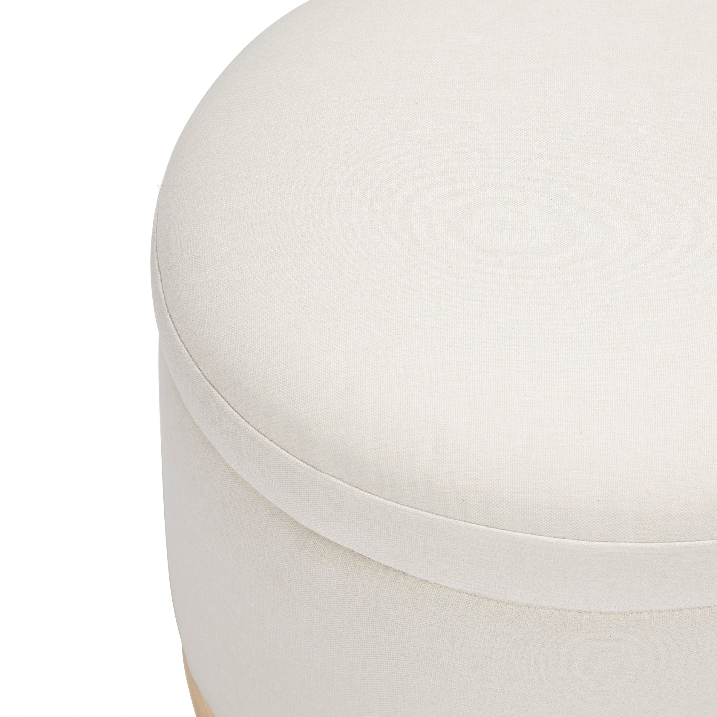 M22885PCMEWLB,Naka Storage Ottoman in Performance Cream Eco-Weave w/ Light wood base