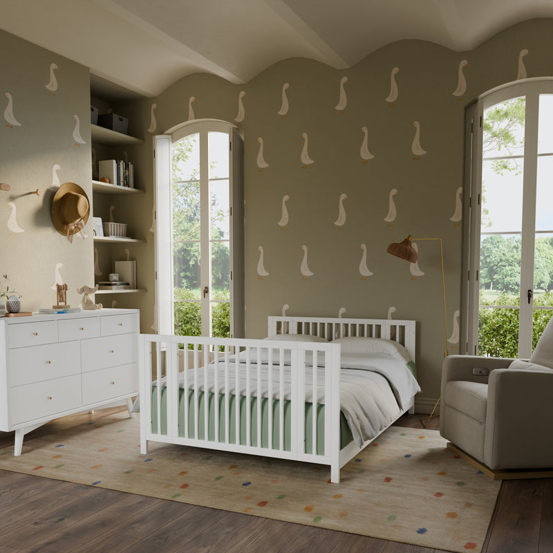 M30880W,Rolli 9-in-1 Convertible All-Stages?? Crib w/ Bassinet & Toddler Bed Kits in White