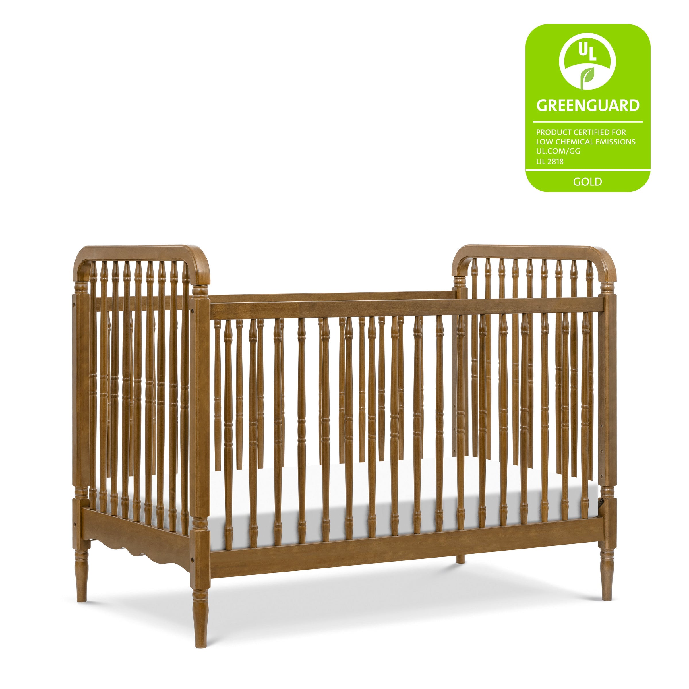 M7101NL,Liberty 3-in-1 Convertible Spindle Crib w/Toddler Bed Conversion Kit in Natural Walnut