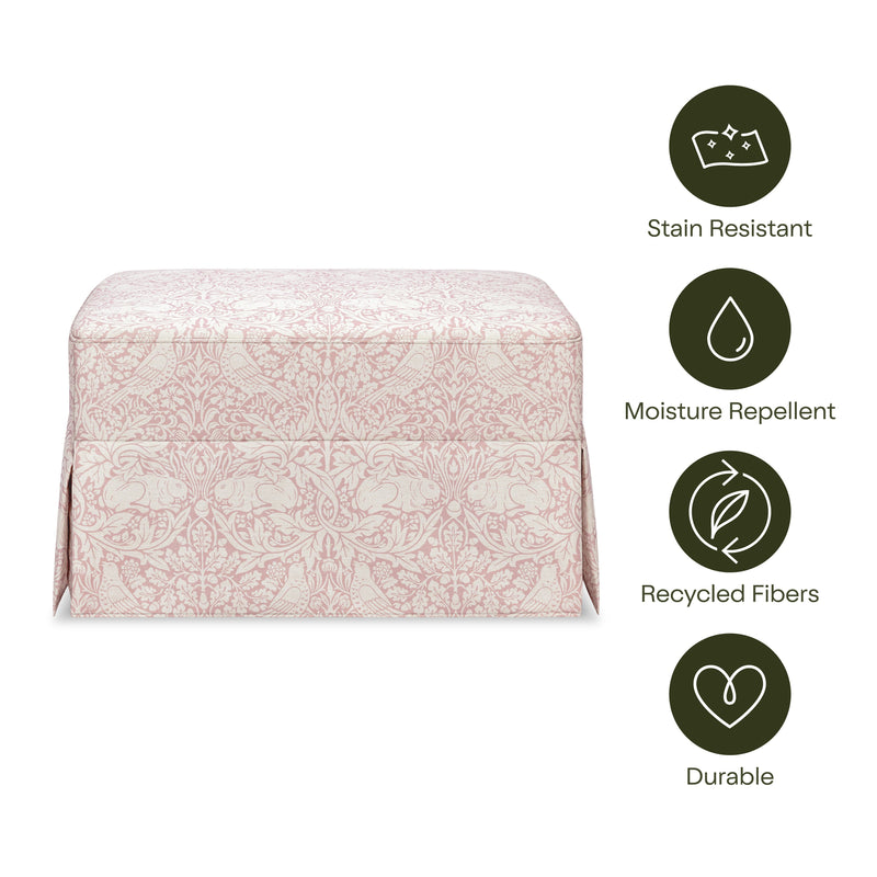 M21785PBRR,Crawford Gliding Ottoman in Pure Brer Rabbit in Rose