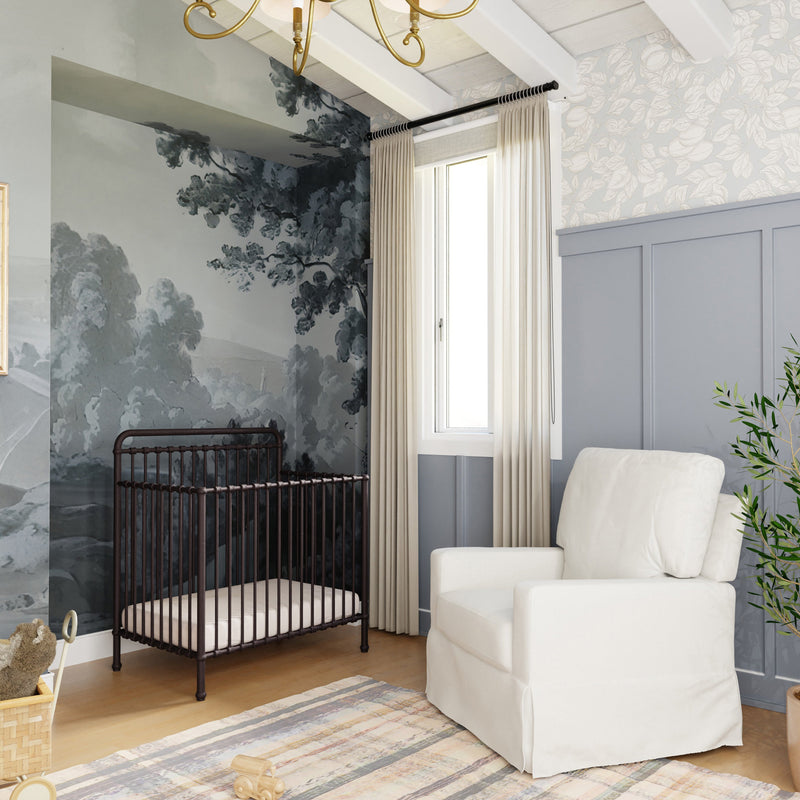 M15398UR,Winston 4-in-1 Convertible Mini Crib in Vintage Iron