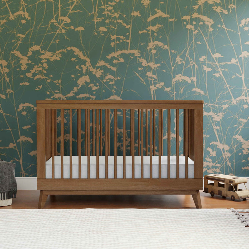 M5801NL,Scoot 3-in-1 Convertible Crib w/Toddler Bed Conversion Kit in Natural Walnut
