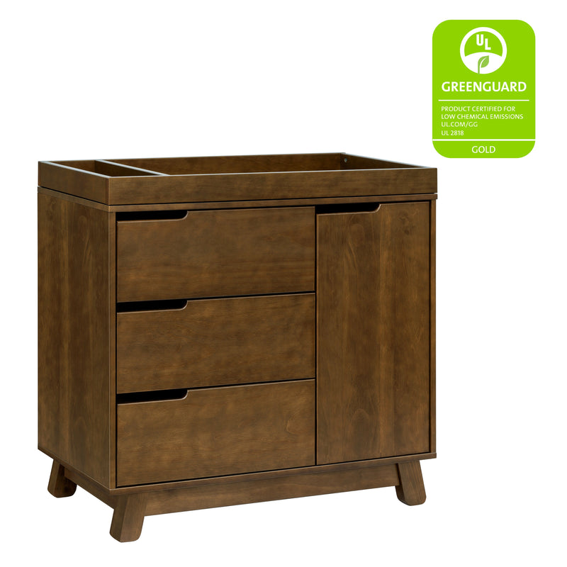 M4223NL,Hudson 3-Drawer Changer Dresser w/Removable Changing Tray in Natural Walnut