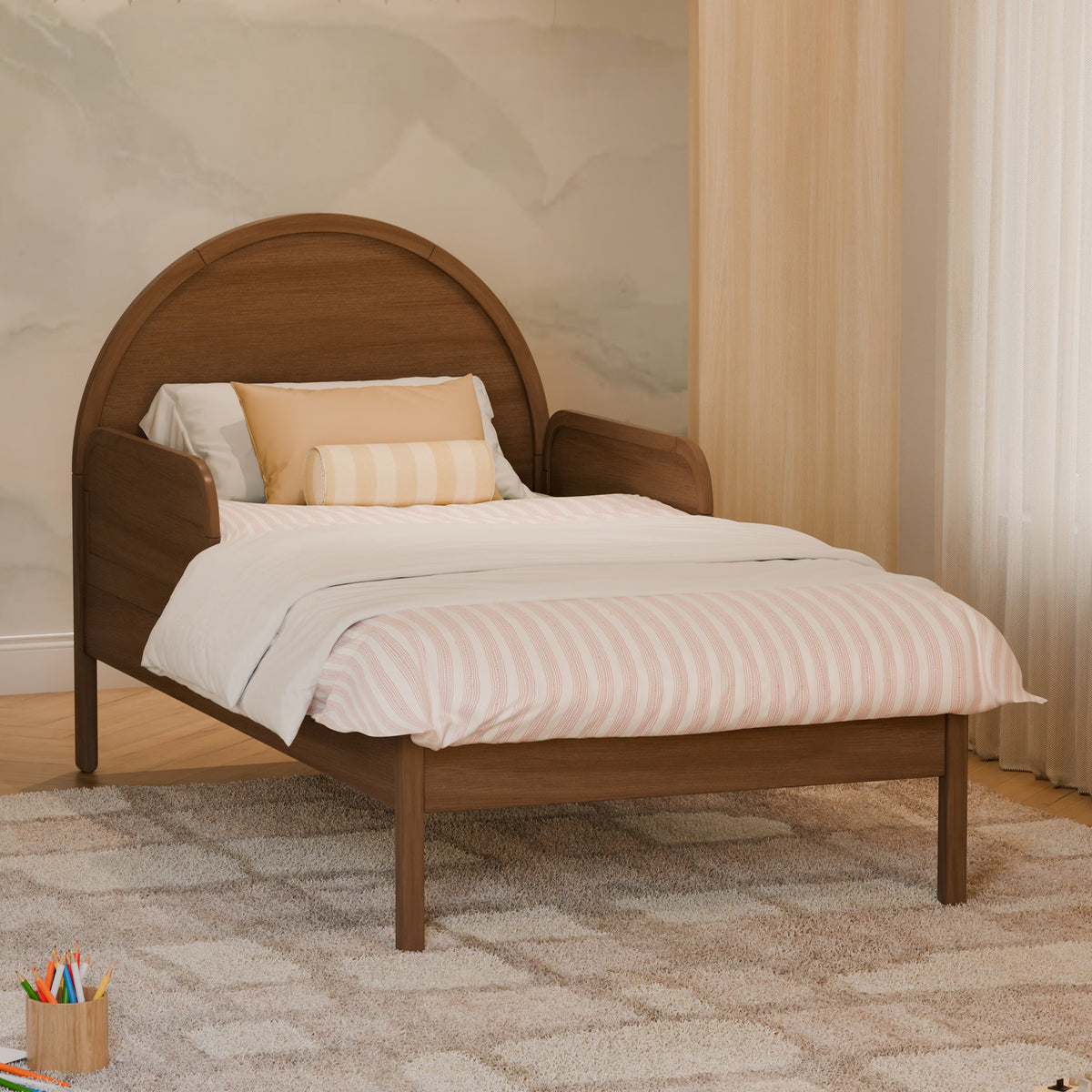 M25999NL,Twin/Full Bed Guardrail in Natural Walnut