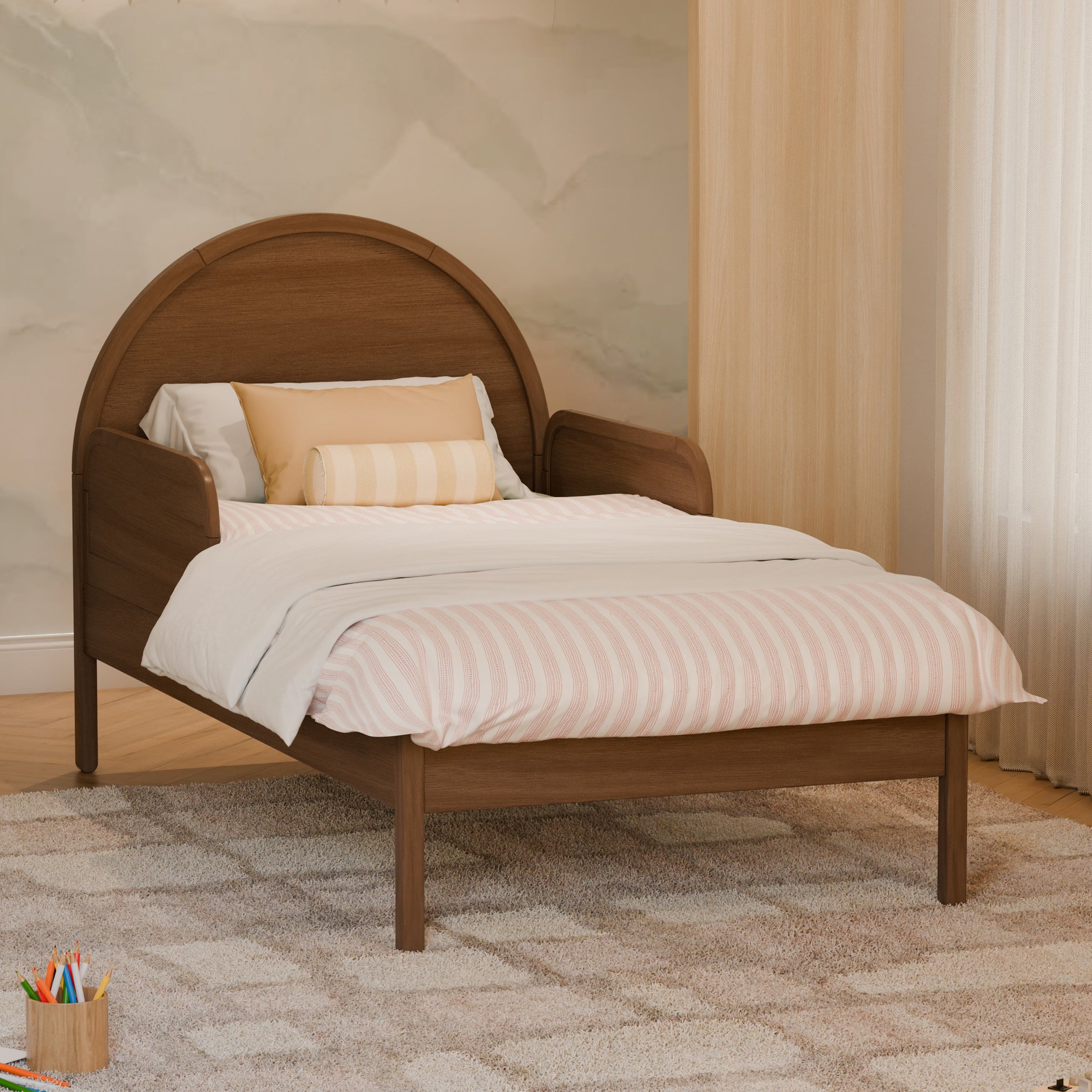 M25999NL,Twin/Full Bed Guardrail in Natural Walnut