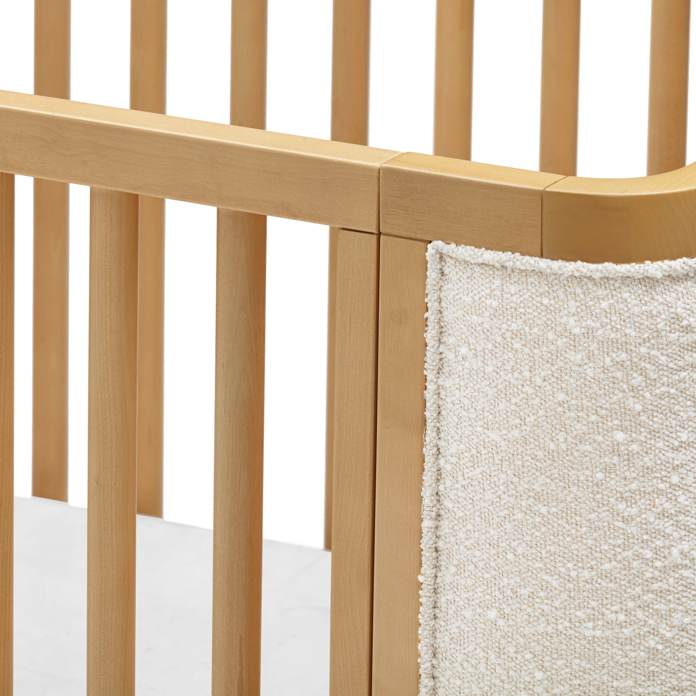 M26201HYWB,Bondi Boucle 4-in-1 Convertible Crib w/ Toddler Bed Kit in Honey with Ivory Boucle