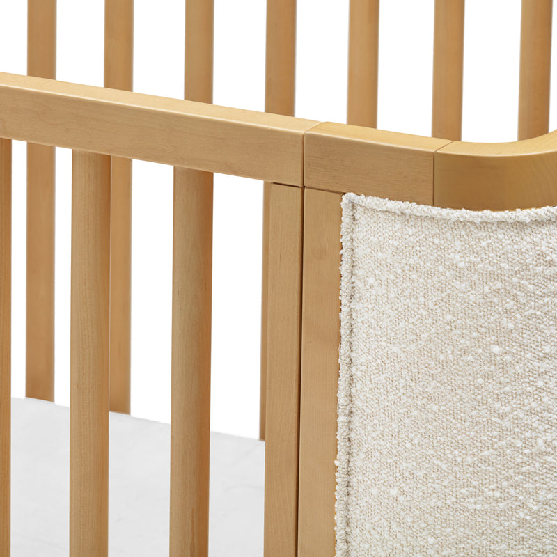 M26201HYWB,Bondi Boucle 4-in-1 Convertible Crib w/ Toddler Bed Kit in Honey with Ivory Boucle