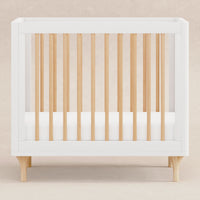 M9098WN,Lolly 4-in-1 Convertible Mini Crib and Twin Bed w/Toddler Bed Conversion Kit in White/Natural