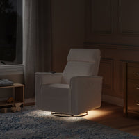 B17183YC,Willa Deluxe Power Glider Recliner w/Heat&Massage in Ivory Corduroy