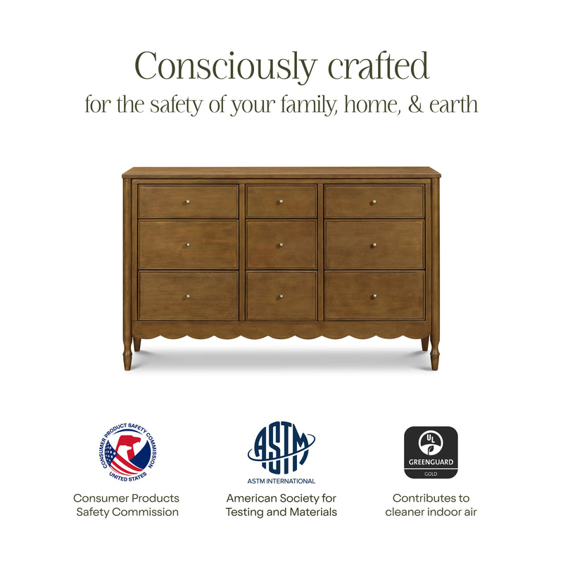 M32328NL,Ambrosia 9-Drawer Assembled Dresser in Natural Walnut