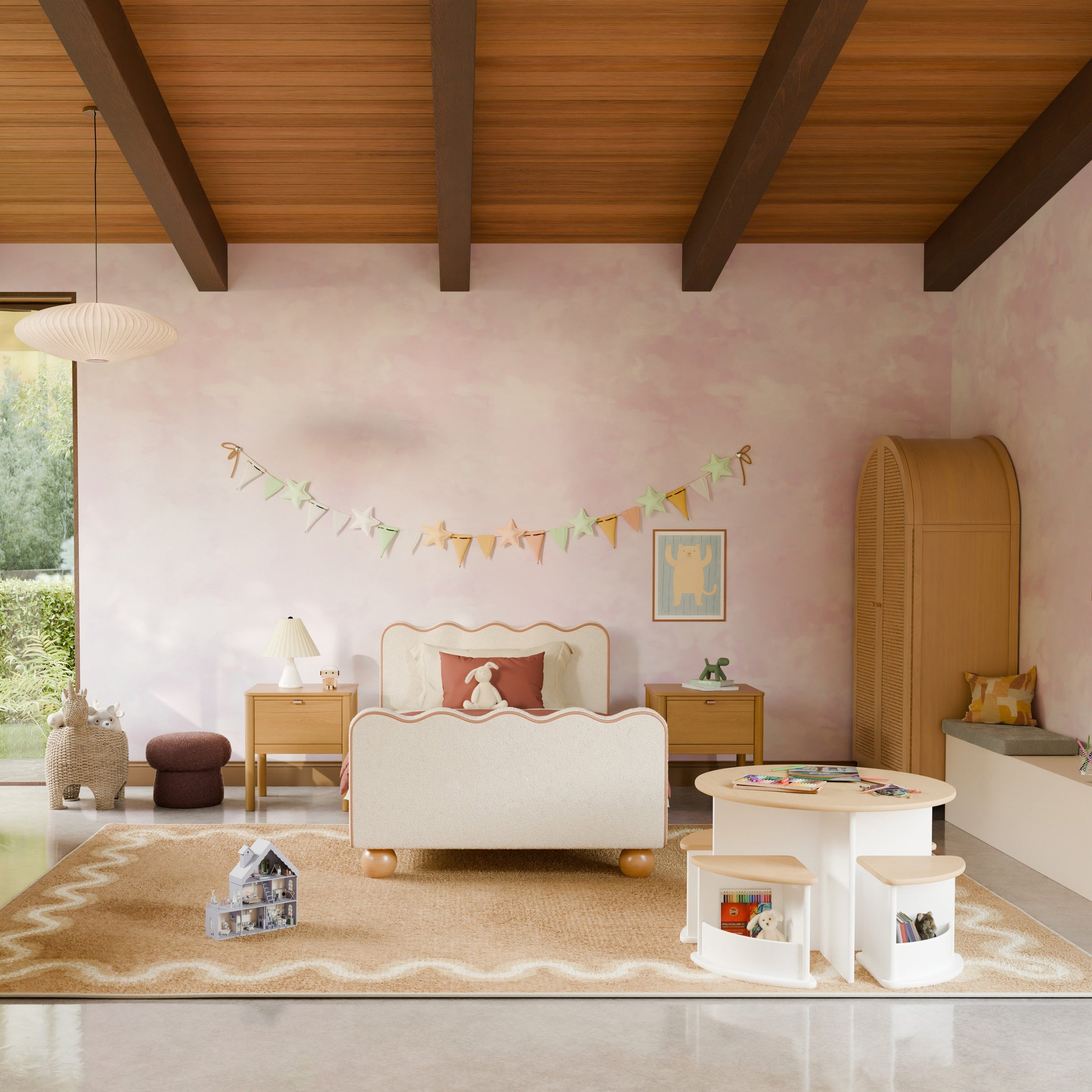 M31720WNX,Nessa Nesting Play Table in White and Washed Natural