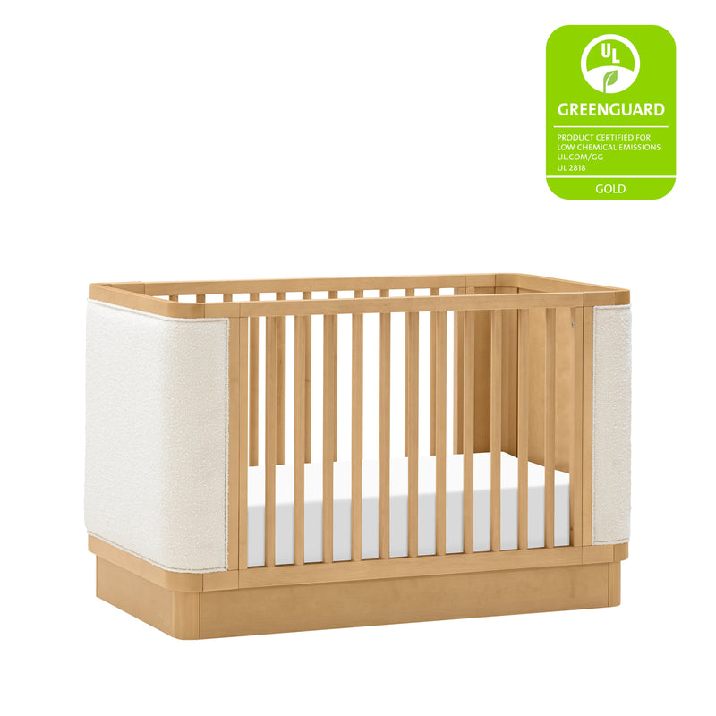 M26201HYWB,Bondi Boucle 4-in-1 Convertible Crib w/ Toddler Bed Kit in Honey with Ivory Boucle