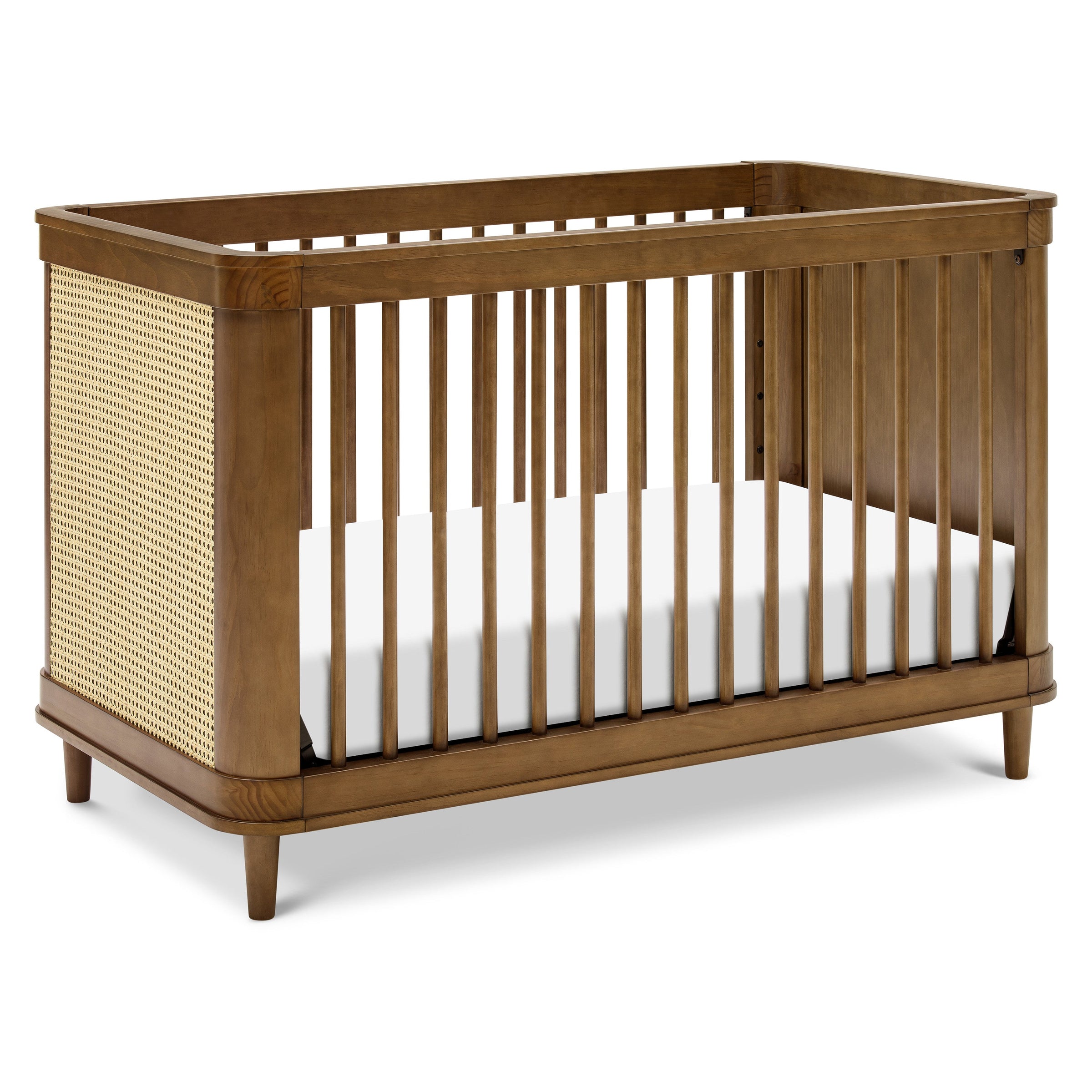 M23701NLBC,Marin with Cane 3-in-1 Convertible Crib in Natural Walnut and Blonde Cane