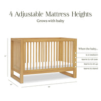 M23301HY,Nantucket 3-in-1 Convertible Crib w/Toddler Bed Conversion Kit in Honey