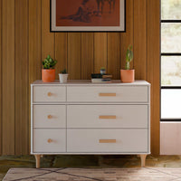 M9016WN,Lolly 6-Drawer Double Dresser  Assembled in White/Natural