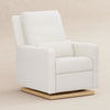 M23085CMSGLB,Sigi Glider Recliner w/ Electronic Control and USB in Cream Shearling w/Light Wood Base