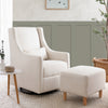 M11287PCMEW,Toco Swivel Glider and Ottoman in Performance Cream Eco-Weave w/Natural Feet