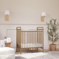 M15598VG,Abigail 3-in-1 Convertible Mini Crib in Vintage Gold